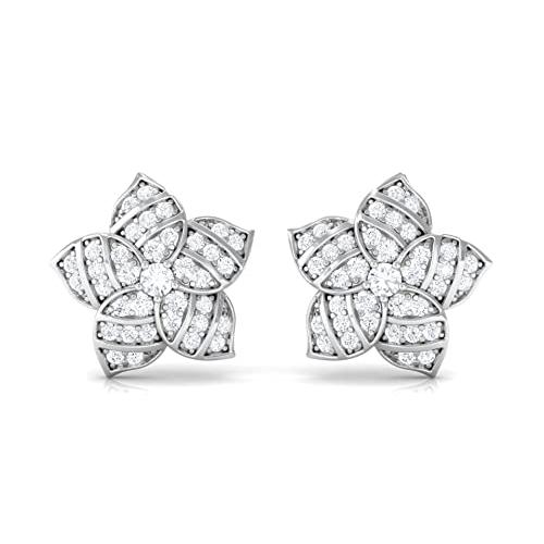 【並行輸入品】ダイヤモンドフラワースタッドイヤリング、ダイヤモンドフローラルイヤリング、ダイヤモンドステートメントイヤリング、ダイヤモンドステーの画像