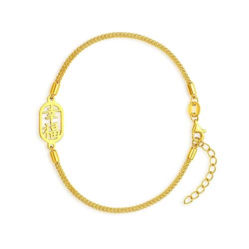 【並行輸入品】CHOW TAI FOOK 999 24K Pure Gold Greetings Tag Chopin Braceletの画像