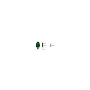 【並行輸入品】4X8 MM Marquise Cut Created Emerald Solitaire Stud Earrings (AAAの画像