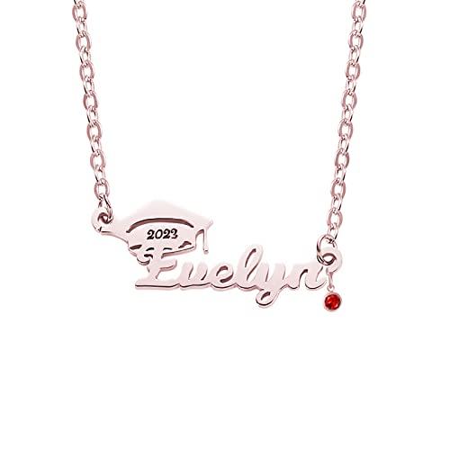 【並行輸入品】SISGEM 2023 Graduation Gifts Real Gold Nameplate Pendant Necklacの画像