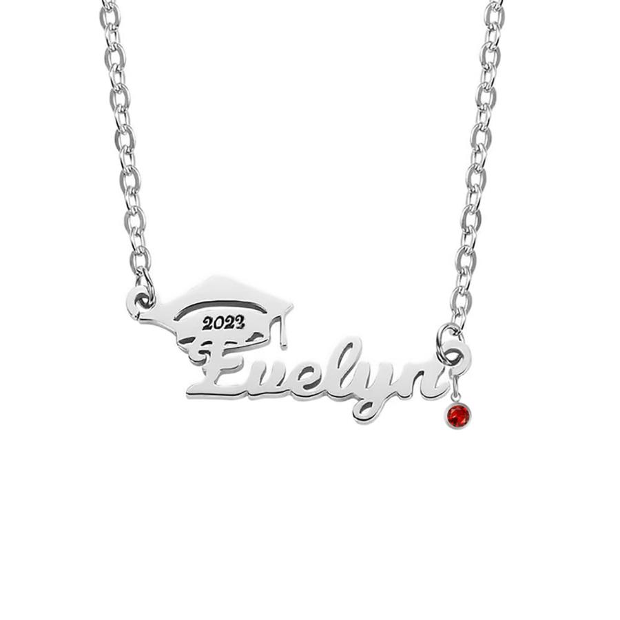 【並行輸入品】SISGEM 2023 Graduation Gifts Real Gold Nameplate Pendant Necklacの画像