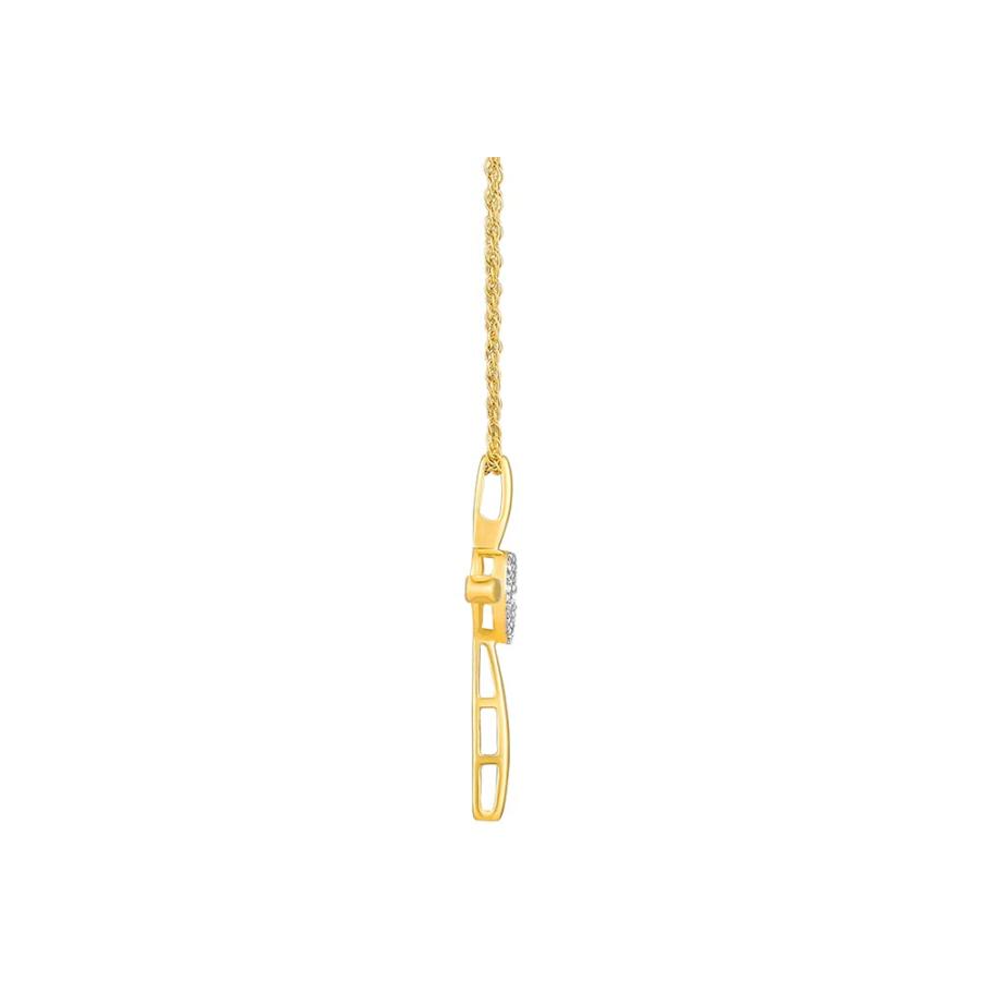 【並行輸入品】ARAIYA FINE JEWELRY スターリングシルバーまたは10Kゴールド ラウンドダイヤモンド クロスハートペンダント ス_9