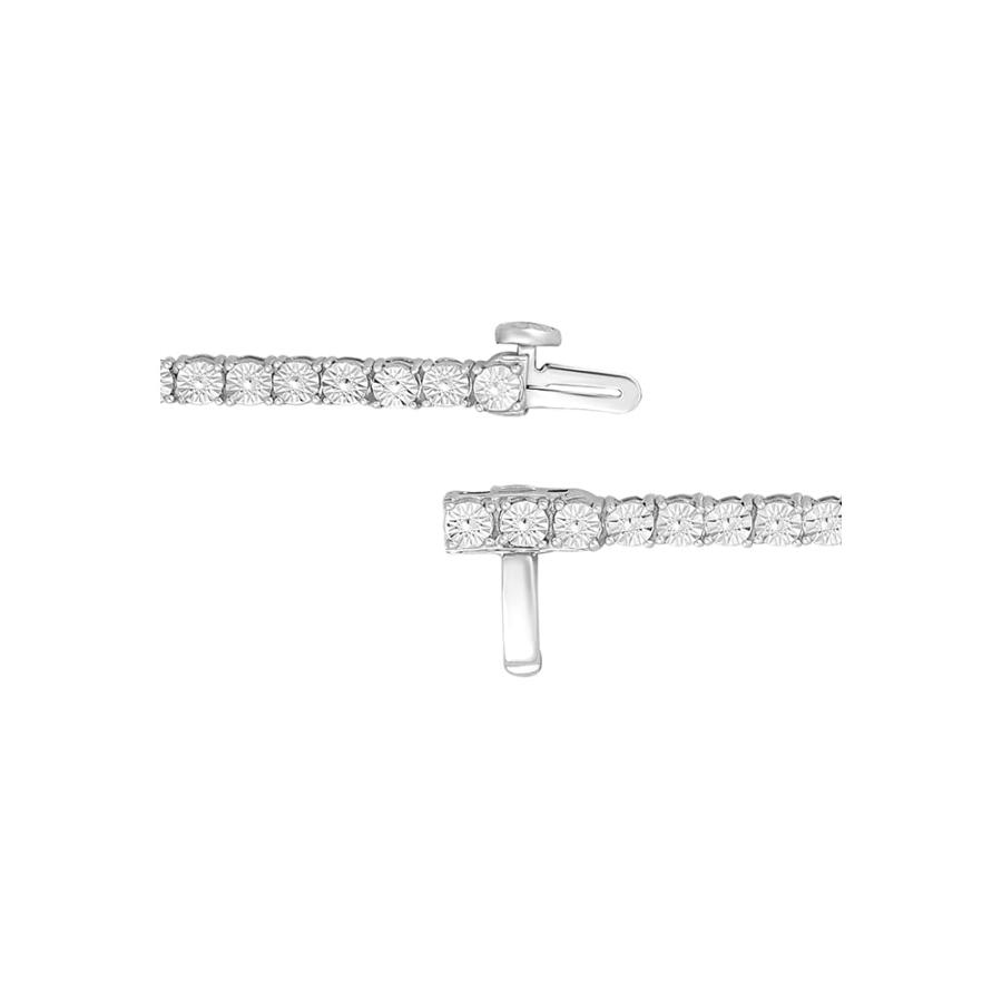 【並行輸入品】10Kゴールドまたはスターリングシルバー ラウンドダイヤモンドチェーンネックレス (1/2カラット カラーI J、クラリティI2の画像