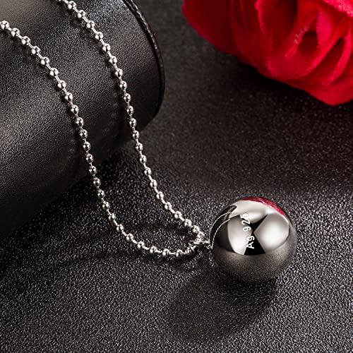 【並行輸入品】H&Beautimer 925スターリングシルバーネックレス メンズ レディース シルバーラウンドビーズペンダント スモールベルネ_7