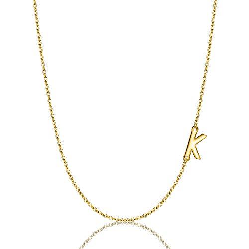 【並行輸入品】EVER FAITH 925 Sterling Silver Simple Alphabet Golden K Chain Mi_1