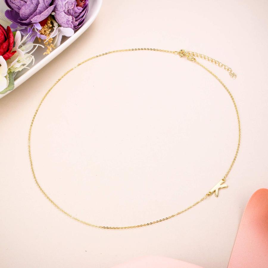 【並行輸入品】EVER FAITH 925 Sterling Silver Simple Alphabet Golden K Chain Mi_6