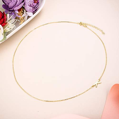 【並行輸入品】EVER FAITH 925 Sterling Silver Simple Alphabet Golden K Chain Mi_7