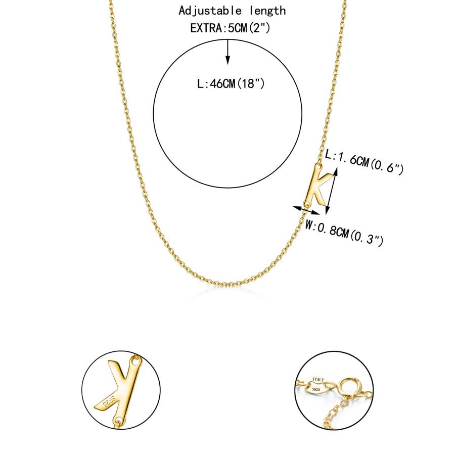 【並行輸入品】EVER FAITH 925 Sterling Silver Simple Alphabet Golden K Chain Mi_9