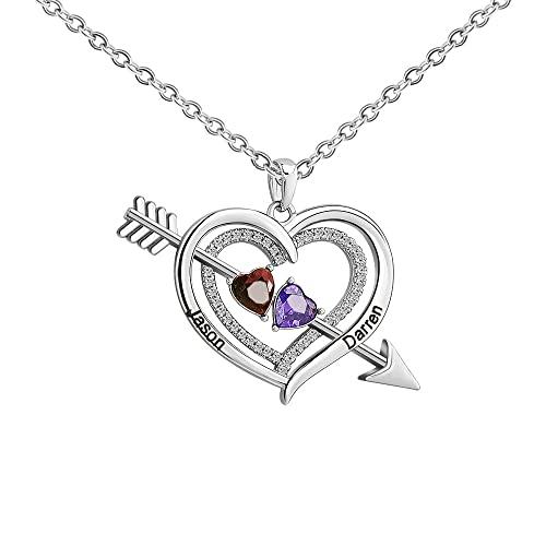 【並行輸入品】MUUYON Solid 10K/14K/18K Gold Personalized Name Necklace with Biの画像