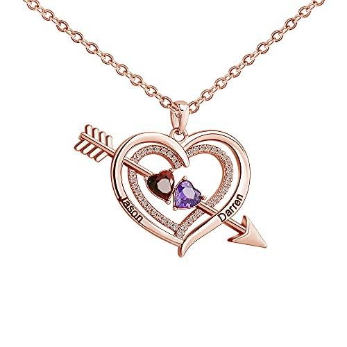 【並行輸入品】MUUYON Solid 10K/14K/18K Gold Personalized Name Necklace with Biの画像