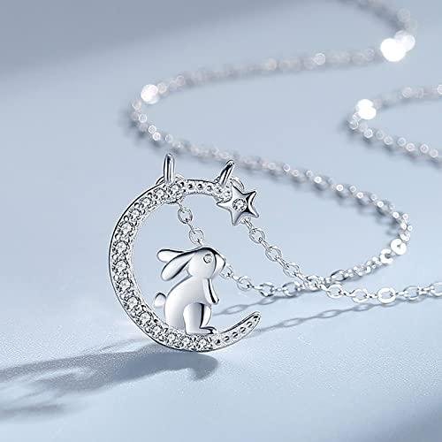 【並行輸入品】Long Pendant Necklace Set Personality Fashion Moon Cute Rabbit N_6