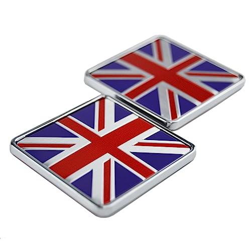 【並行輸入品】2X Union Jack UK Square Decal Metal Emblem Badge for Exterior \u0026の画像