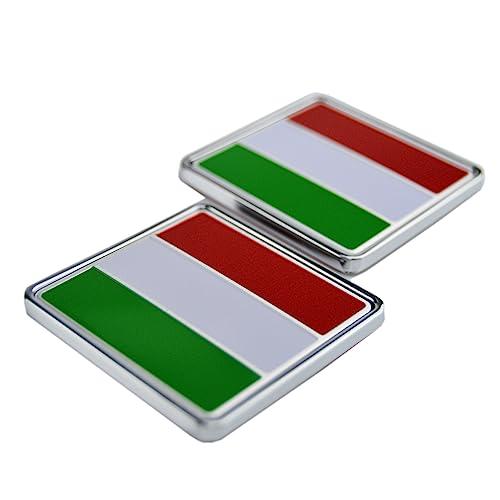 【並行輸入品】2X Italy Flag Square Decal Metal Emblem Badge for Exterior \u0026 Intの画像
