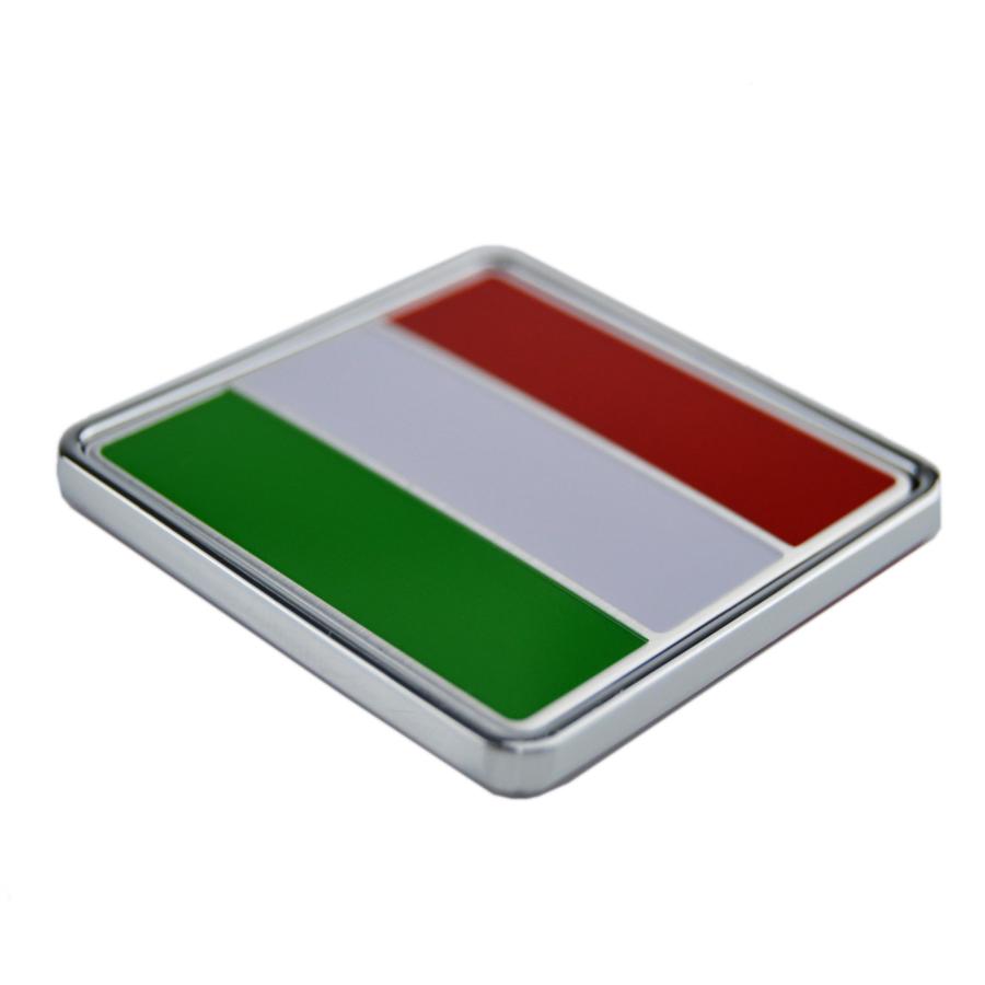【並行輸入品】2X Italy Flag Square Decal Metal Emblem Badge for Exterior \u0026 Intの画像