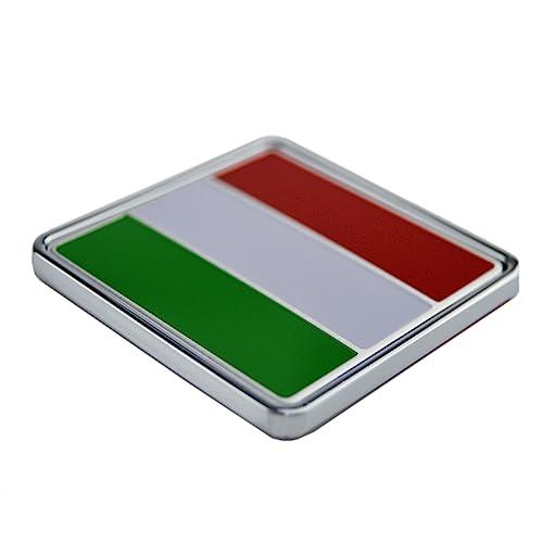 【並行輸入品】2X Italy Flag Square Decal Metal Emblem Badge for Exterior \u0026 Intの画像