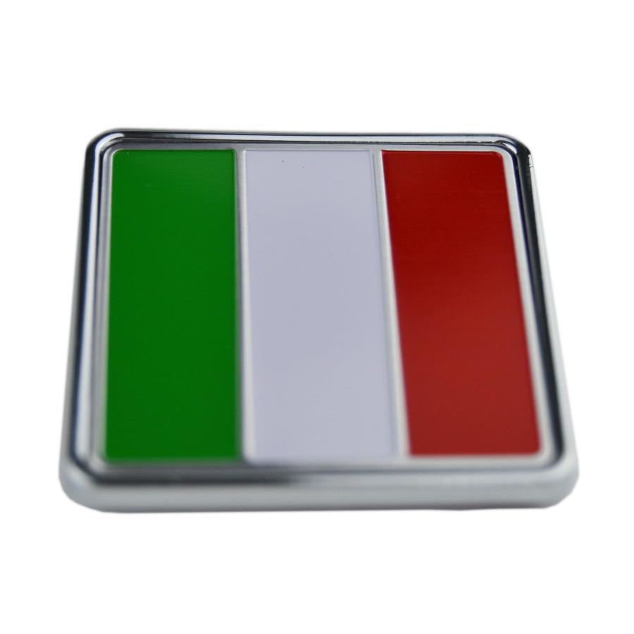 【並行輸入品】2X Italy Flag Square Decal Metal Emblem Badge for Exterior \u0026 Intの画像