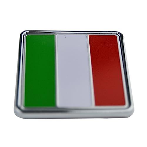 【並行輸入品】2X Italy Flag Square Decal Metal Emblem Badge for Exterior \u0026 Intの画像