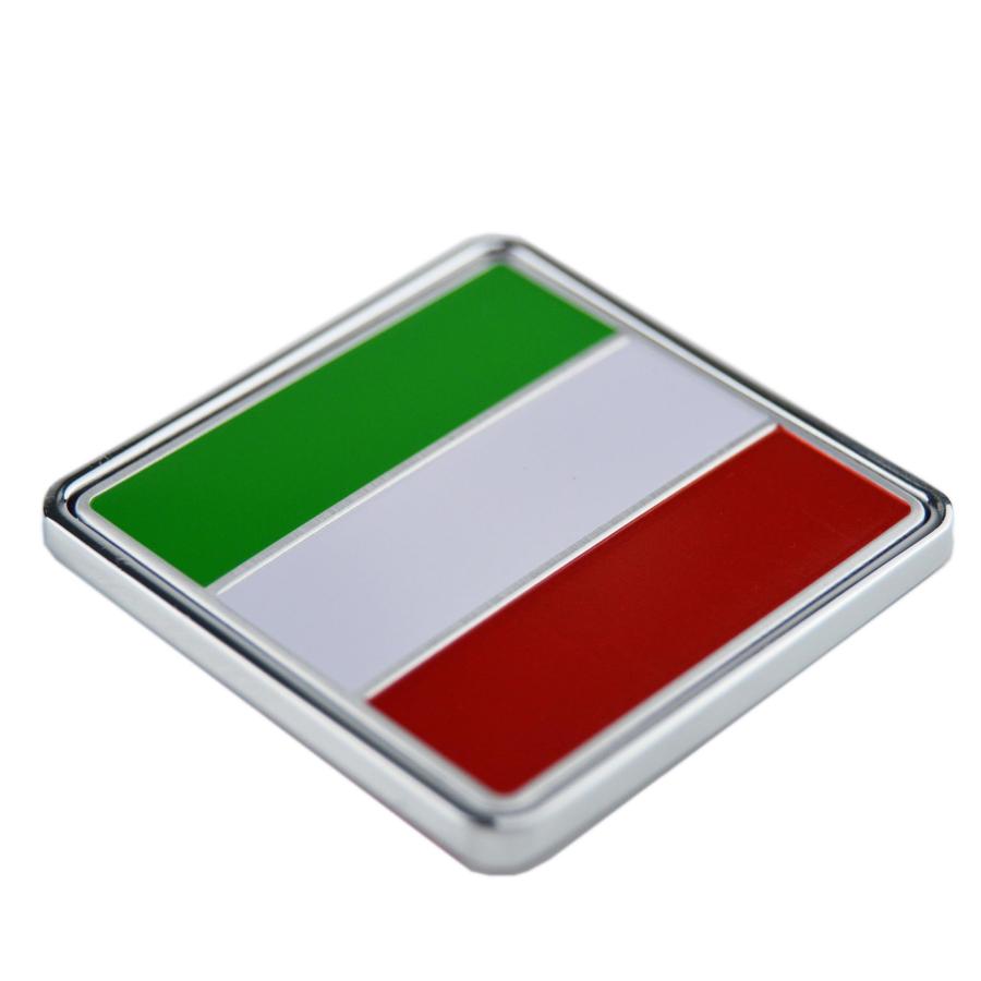 【並行輸入品】2X Italy Flag Square Decal Metal Emblem Badge for Exterior \u0026 Intの画像