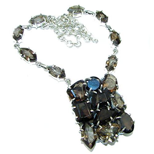 【並行輸入品】SilverRush Style Smoky Topaz Womens Necklace 925 Sterling Silverの画像