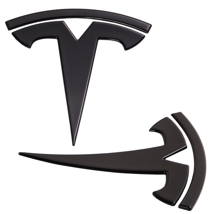 Tesla テスラ　Tロゴ　ブランケット　140cm×80cm 並行輸入品】M Y エンブレム マットブラック Tesla Model Replacement