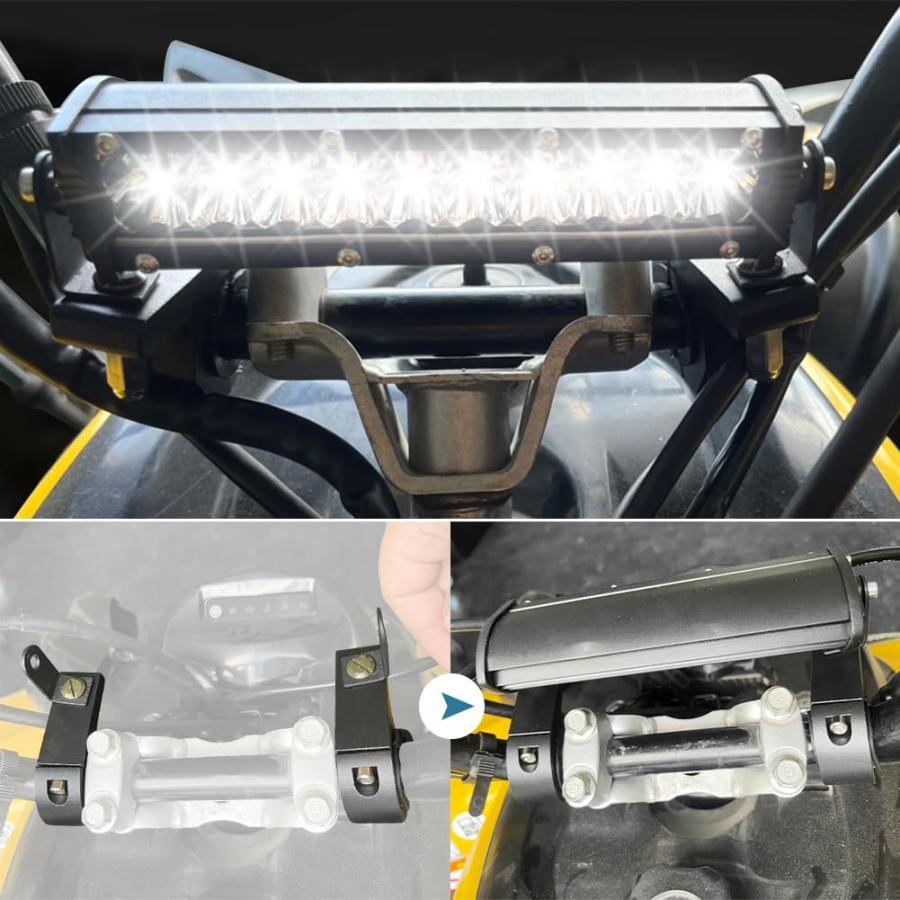 【並行輸入品】AUTOVIC LEDライトバー スポットフラッドコンボ オフロードライトマウントブラケット 水平バーチューブクランプ アップグレの画像