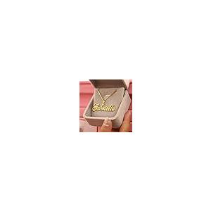 【並行輸入品】MUUYON 10K/14K/18K Gold Name Necklace Personalized 1MM  5MM Boxの画像