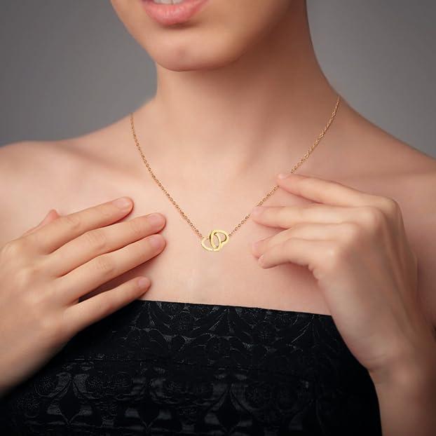 【並行輸入品】BOPULS 14K ゴールドメッキ ネックレス レディース | 優美で上品なハートペンダントチェーンネックレス 記念日ジュエリー_4