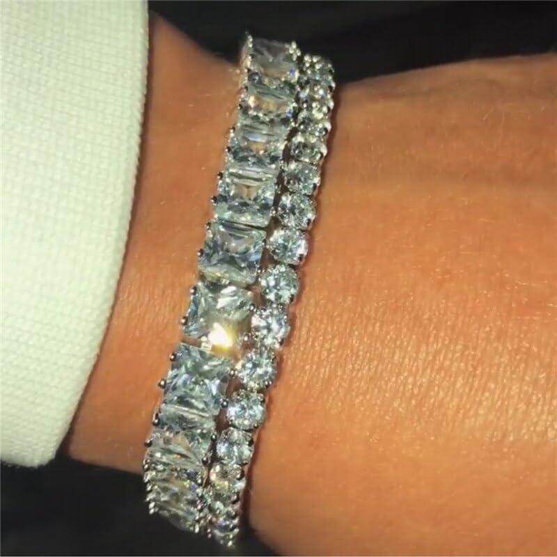 【並行輸入品】6 Style Trendy Lab Diamond cz Bracelet White Gold Filled Party Wの画像