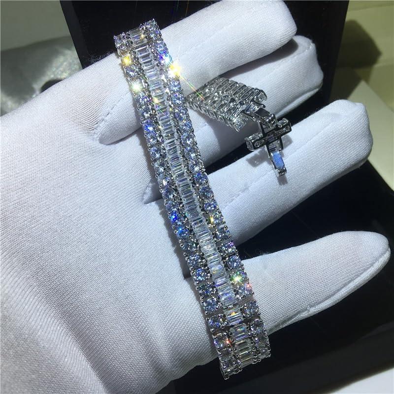 【並行輸入品】Trendy Lab Diamond Bracelet Bangle White Gold Filled Party Weddiの画像