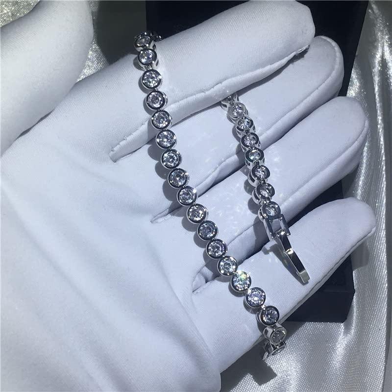 【並行輸入品】Trendy Lab Diamond Bracelet Bangle White Gold Filled Party Weddiの画像