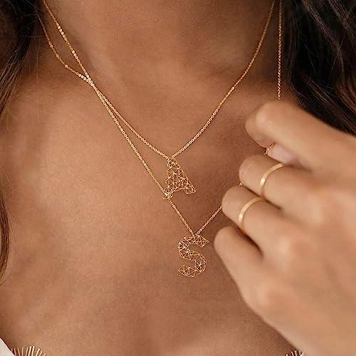 【並行輸入品】TSDGB イニシャルネックレス レディース 18K ゴールドメッキ ネックレス 上品なチャーム ペンダント ネックレス パーソナの画像