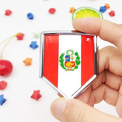 【並行輸入品】Overdecor フラッグ デカール ステッカー エンブレム クローム シールド フラッグ 車のバンパー用 (2パック) (ペルの画像