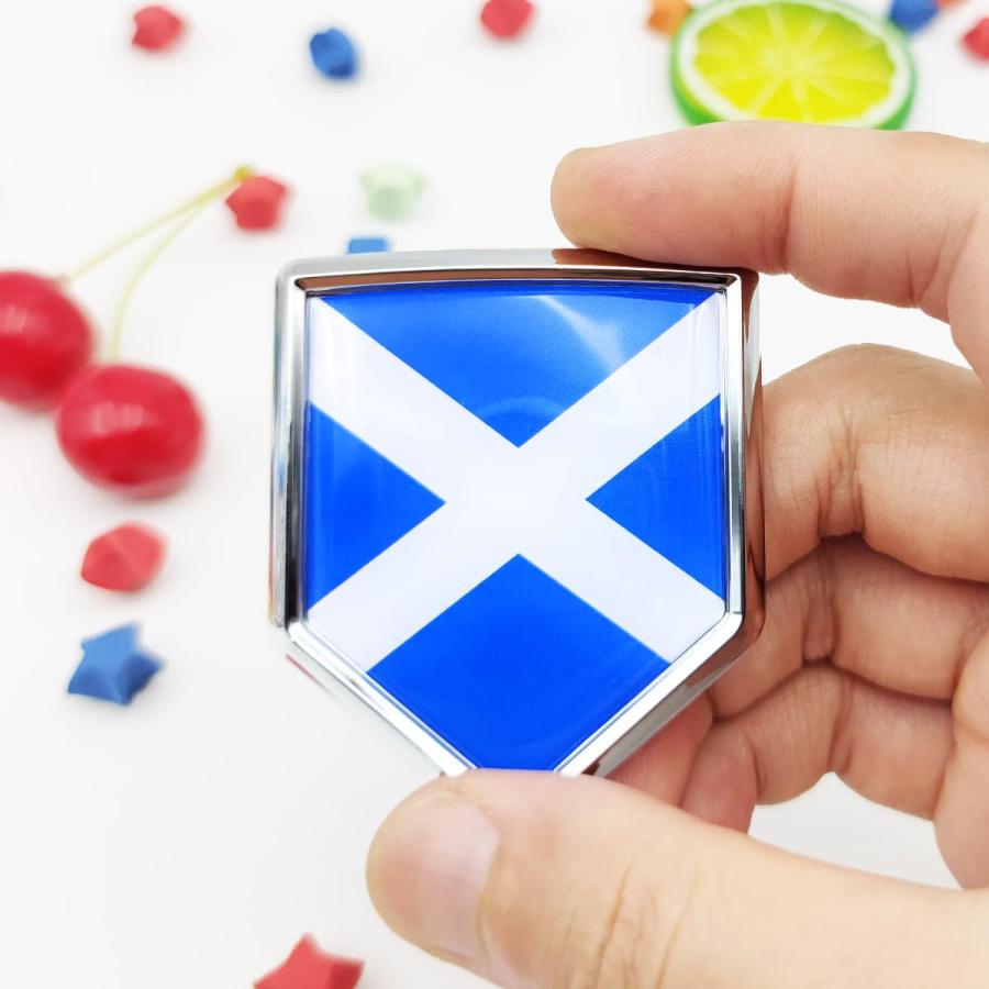【並行輸入品】Overdecor フラッグ デカール ステッカー エンブレム クローム シールド フラッグ カーバンパー用 (2パック) (スコの画像
