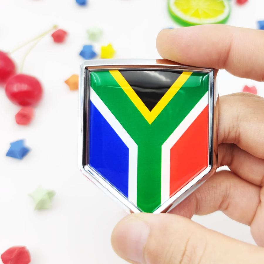 【並行輸入品】Overdecor 南アフリカ国旗デカール 南アフリカステッカー エンブレムフラッグ バンパー用 (2パック) Overdecorの画像