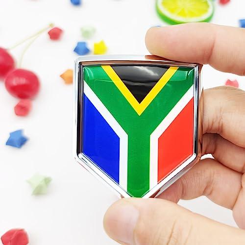 【並行輸入品】Overdecor 南アフリカ国旗デカール 南アフリカステッカー エンブレムフラッグ バンパー用 (2パック) Overdecorの画像