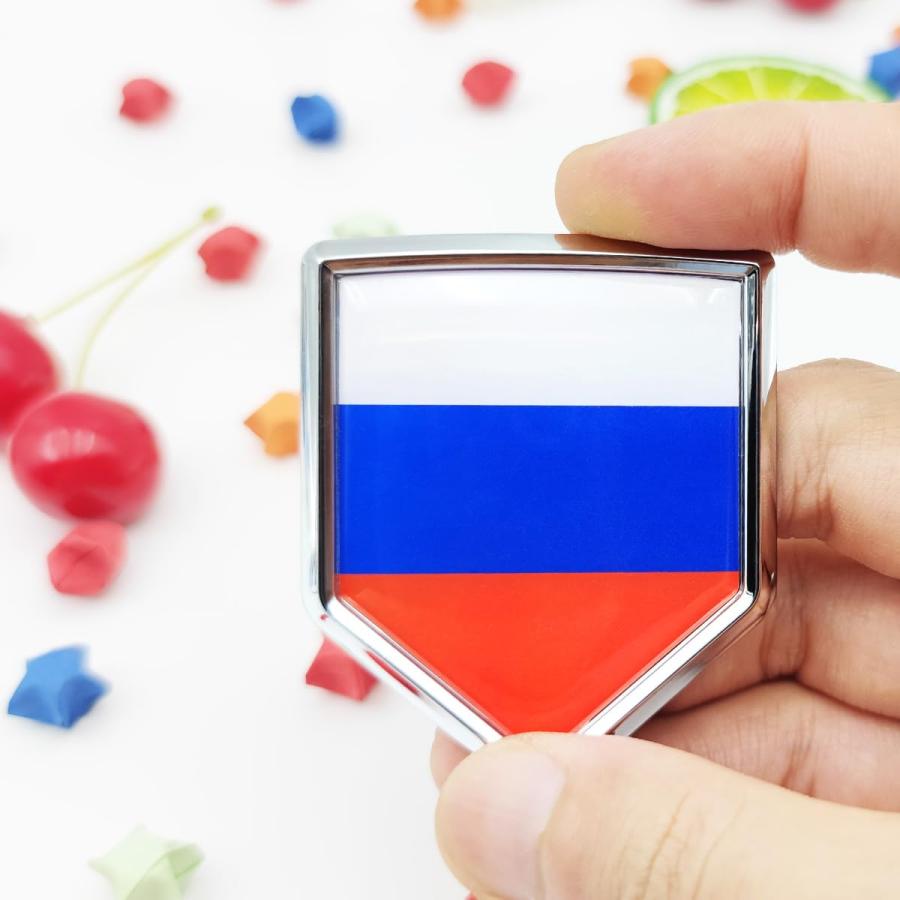 【並行輸入品】Overdecor ロシア国旗デカール ロシアステッカー エンブレムフラッグ バンパー用 (2パック) Overdecor Rusの画像