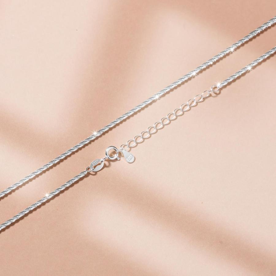 【並行輸入品】925 Sterling Silver Sparkle Gypsophila Chain Necklace for Women_3