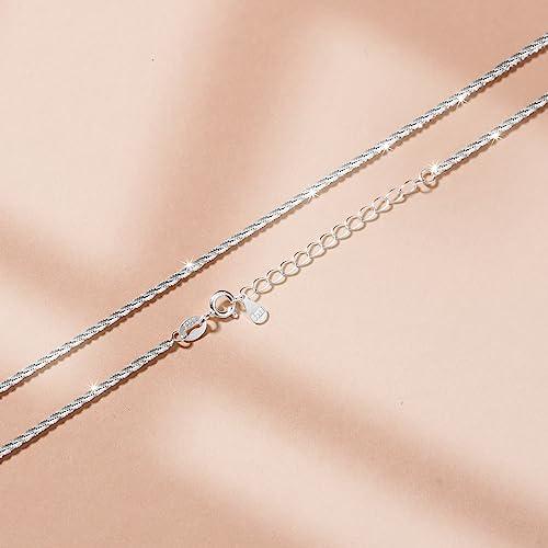 【並行輸入品】925 Sterling Silver Sparkle Gypsophila Chain Necklace for Women_4