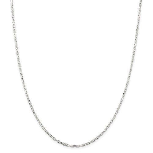 【並行輸入品】ソリッド925スターリングシルバー 2.2mm ファンシーダイヤモンドカット オープンリンクケーブルチェーンネックレス， スターリ_1