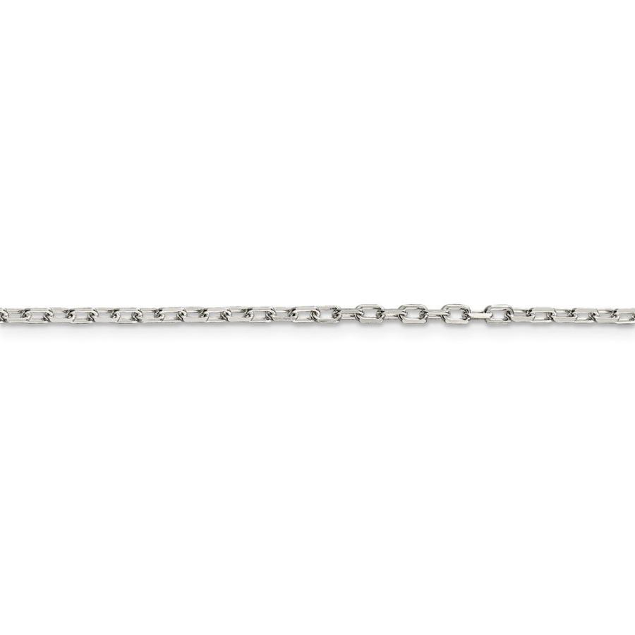 【並行輸入品】ソリッド925スターリングシルバー 2.2mm ファンシーダイヤモンドカット オープンリンクケーブルチェーンネックレス， スターリ_3
