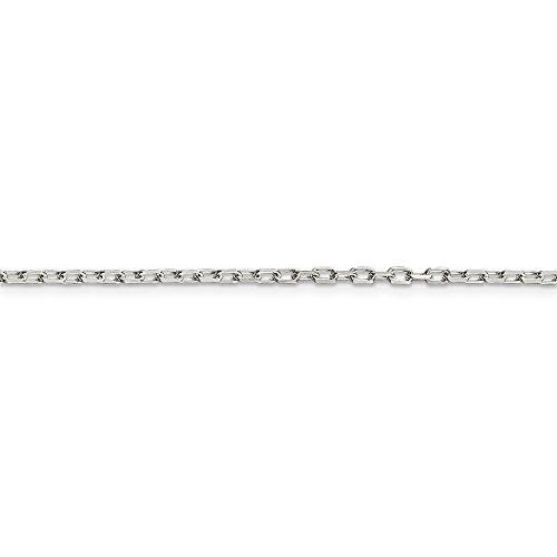 【並行輸入品】ソリッド925スターリングシルバー 2.2mm ファンシーダイヤモンドカット オープンリンクケーブルチェーンネックレス， スターリ_4