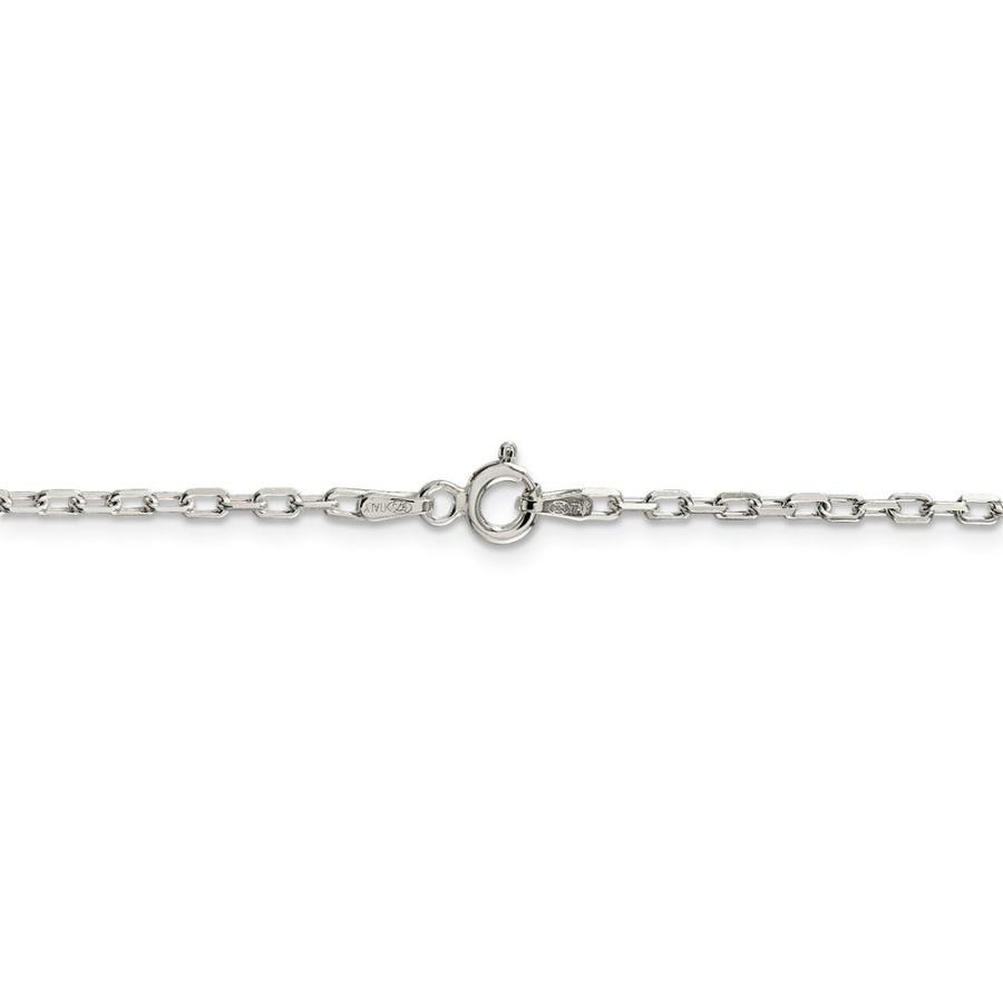 【並行輸入品】ソリッド925スターリングシルバー 2.2mm ファンシーダイヤモンドカット オープンリンクケーブルチェーンネックレス， スターリ_6
