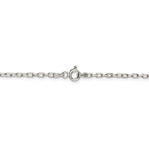 【並行輸入品】ソリッド925スターリングシルバー 2.2mm ファンシーダイヤモンドカット オープンリンクケーブルチェーンネックレス， スターリ_7