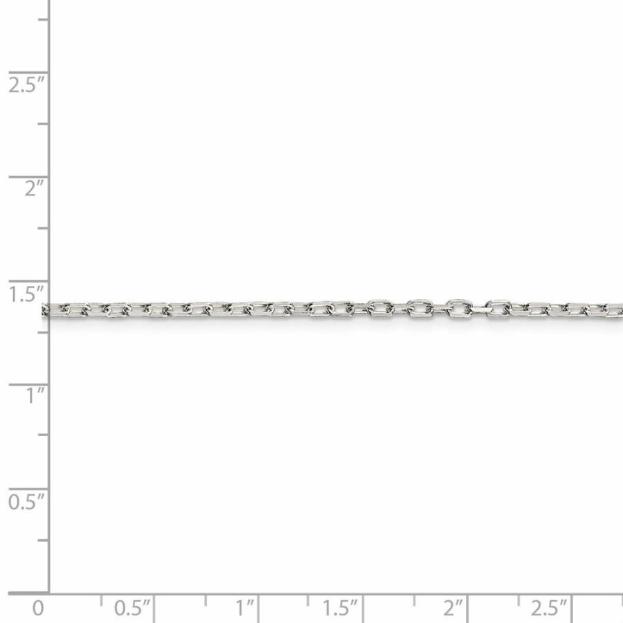 【並行輸入品】ソリッド925スターリングシルバー 2.2mm ファンシーダイヤモンドカット オープンリンクケーブルチェーンネックレス， スターリ_9