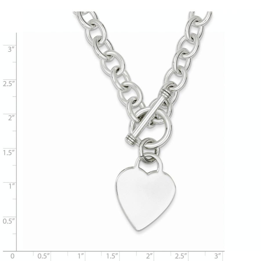 【並行輸入品】ソリッド925スターリングシルバー ハートファンシーリンクトグルネックレスチェーン (8.5mm), スターリングシルバー, 0の画像