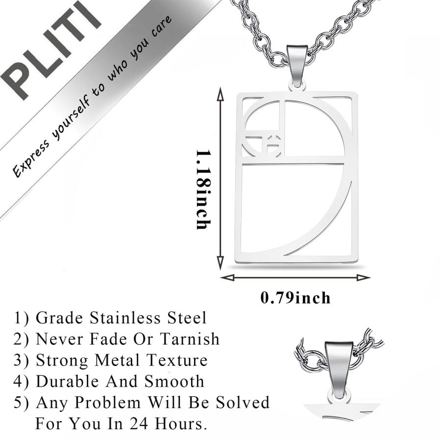 並行輸入品】PLITI 黄金比ネックレス 幾何学的ギフト 数学ギフト