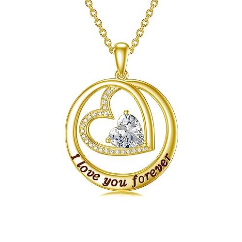 【並行輸入品】MeetMuse 10K/14K/18K Solid Gold Necklace Personalized Heart Birtの画像
