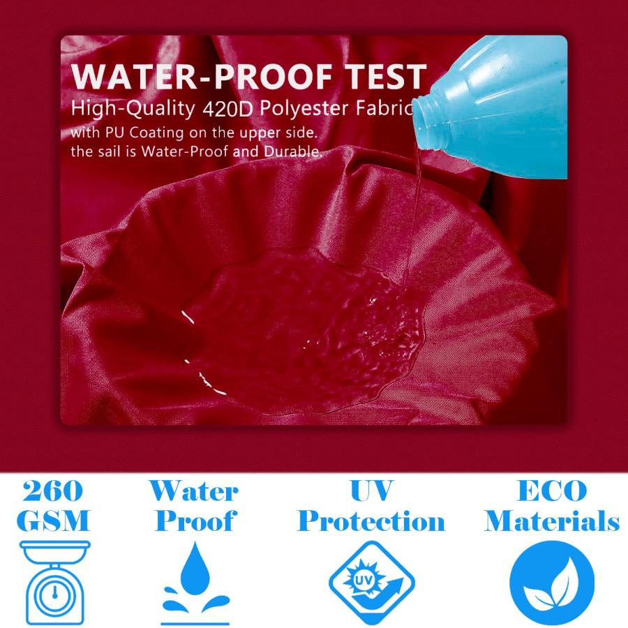 【並行輸入品】AwnPro 18' x 22' Waterproof Sun Shade Sail Rectangle Canopy Coveの画像
