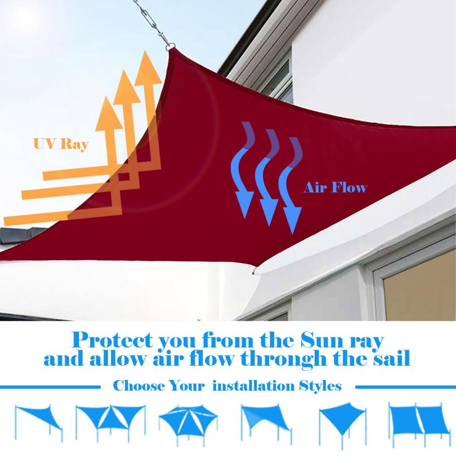 【並行輸入品】AwnPro 18' x 22' Waterproof Sun Shade Sail Rectangle Canopy Coveの画像
