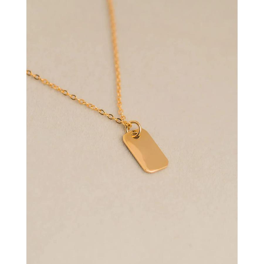 【並行輸入品】Aihpos 10K Gold Personalize Dog Tag Necklace For Women Girls Solの画像